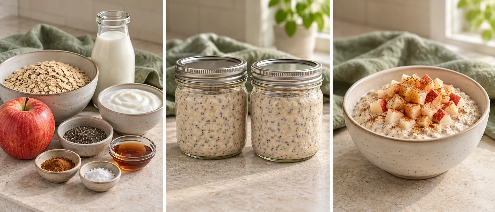 Serving idea for Apple Cinnamon Overnight Oats with Chia