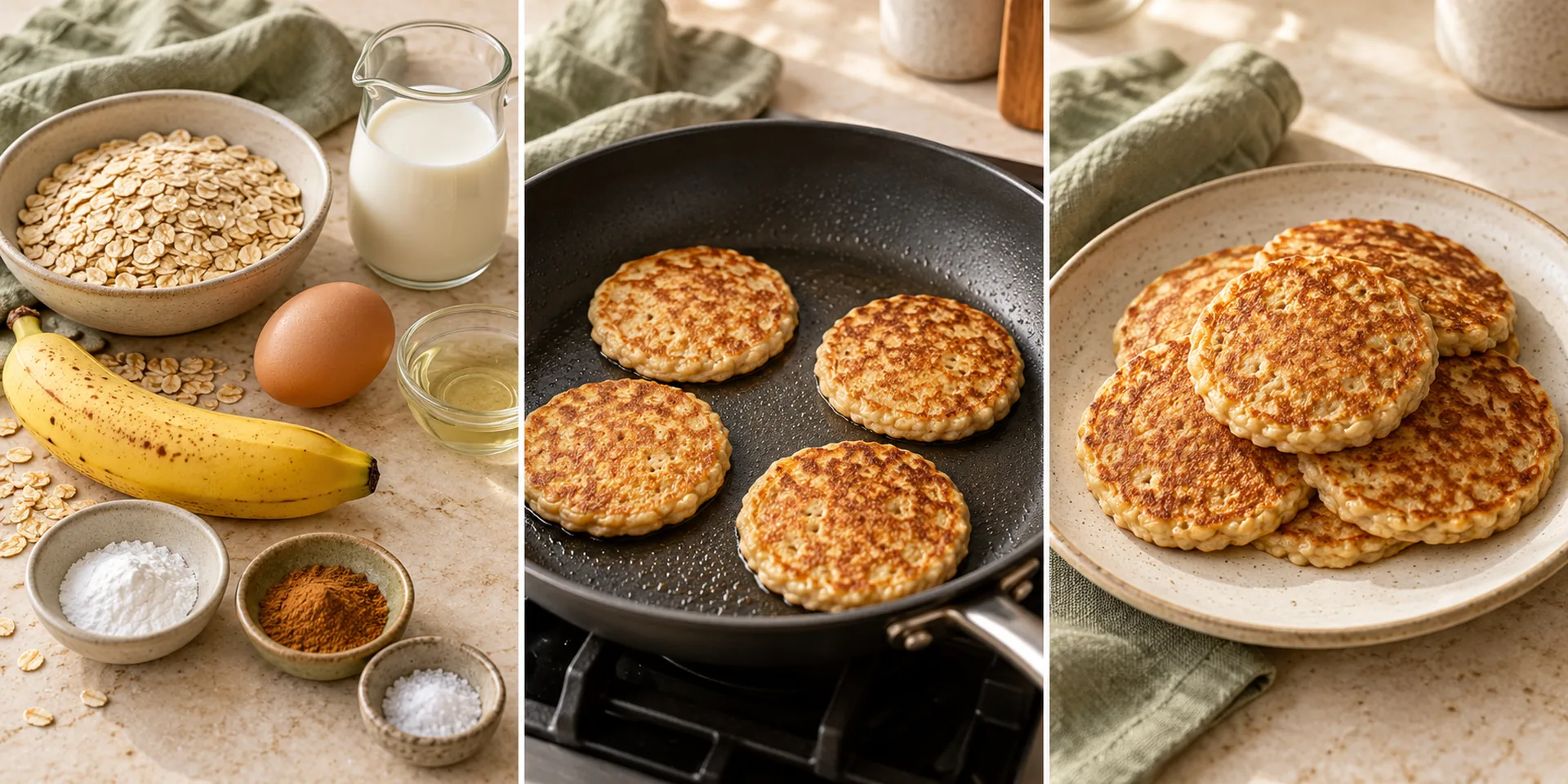 Ingredients for Small-Batch Banana Oat Pancakes