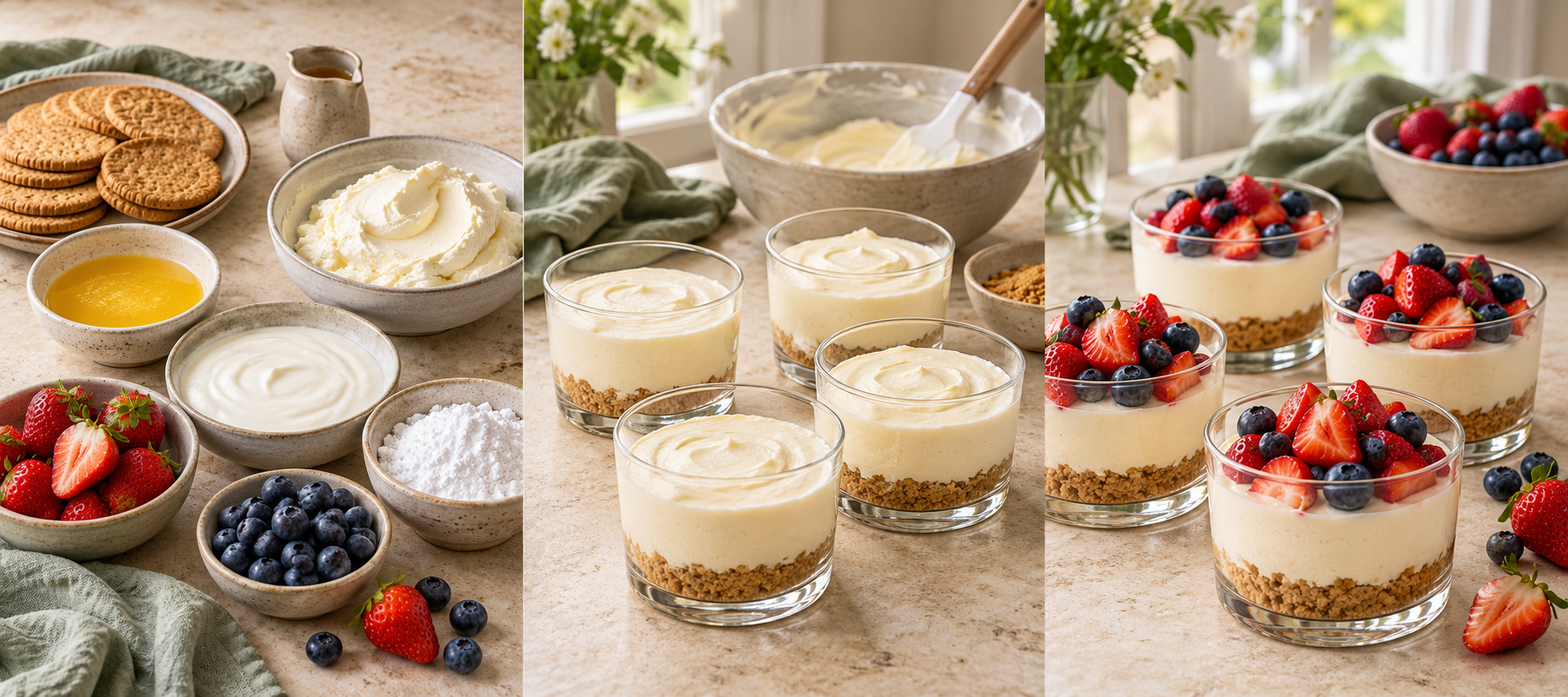 Ingredients for Berry Cheesecake Cups