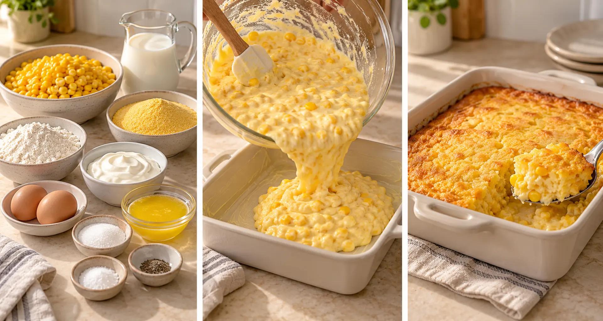 Serving idea for Corn Casserole from Scratch without Muffin Mix
