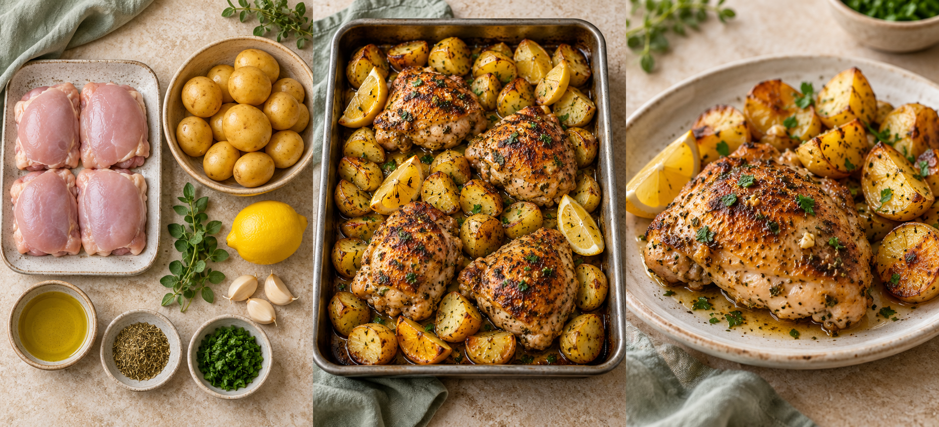 Serving idea for One-Pan Lemon Chicken