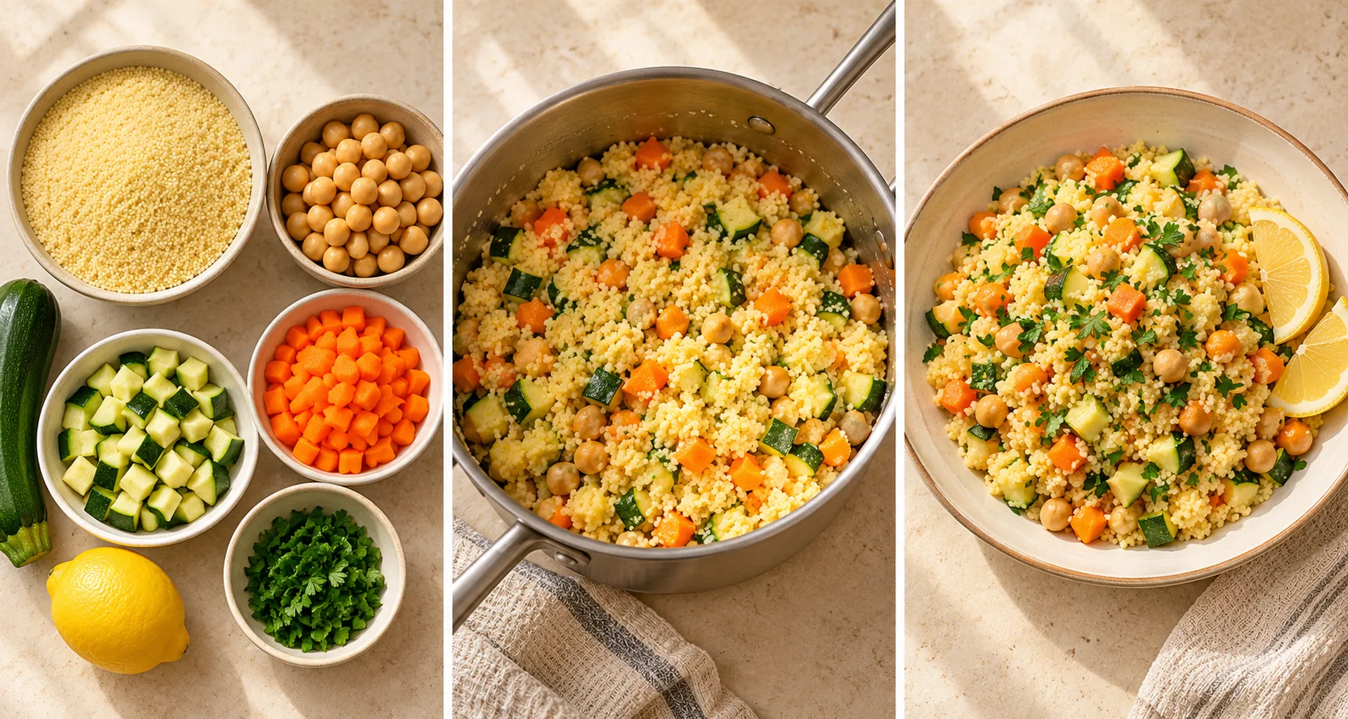 Ingredients for Lemon Vegetable Couscous with Chickpeas